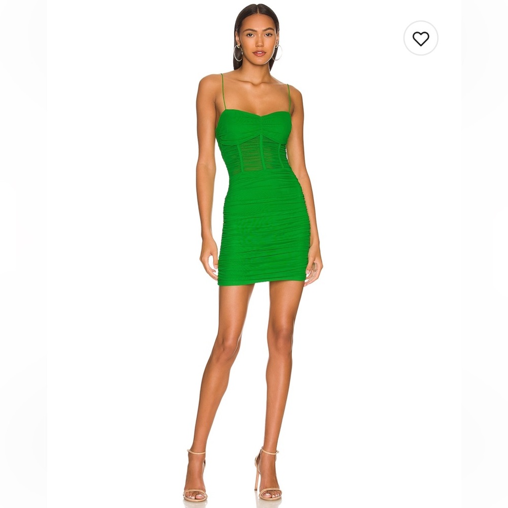 Revolve Superdown Kambella Ruched Mini Dress Green XXS